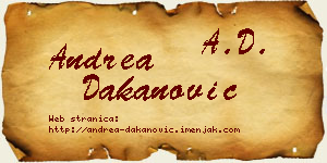 Andrea Dakanović vizit kartica
